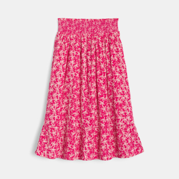 تنورة طويلة مطرزة وردية اللون للفتيات